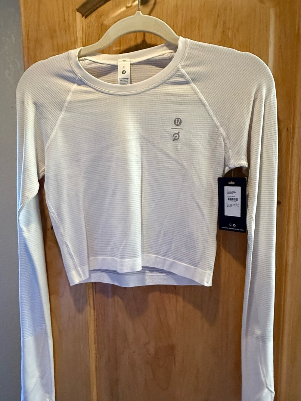 lululemon athletica White Long-Sleeve Ribbed Cropped Tee